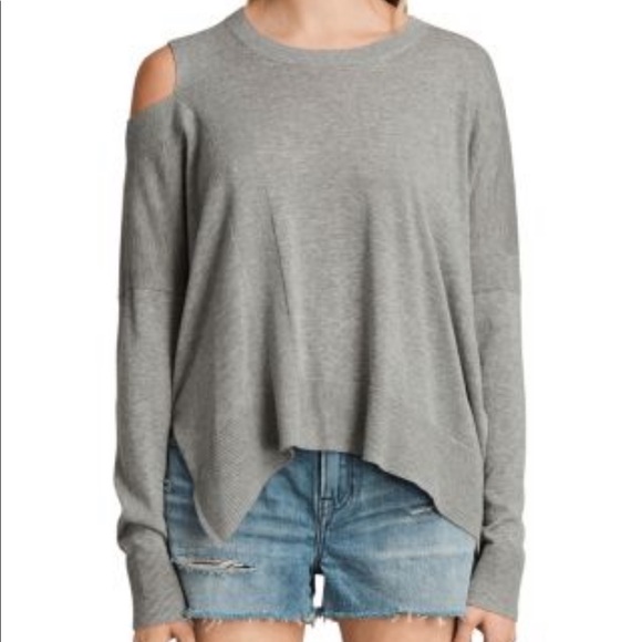 All Saints Cecily cutout shoulder sweater with asymmetrical hem - Picture 1 of 6